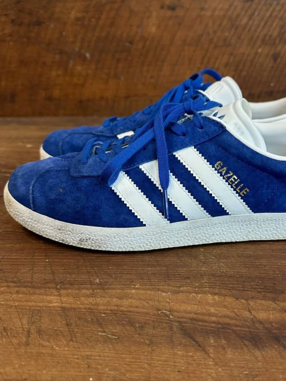 adidas Originals Gazelle Royal Blue White Gold S76227 Men's Size 7